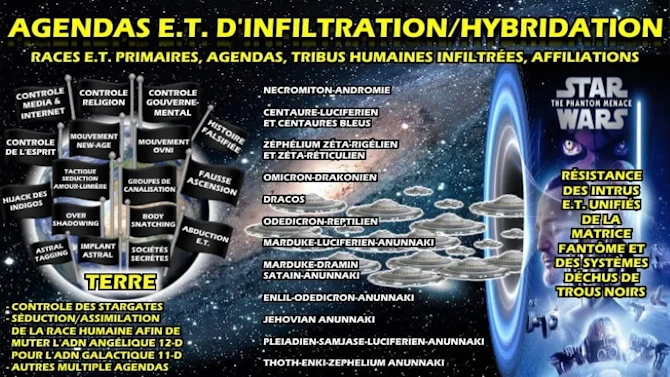 Illustration des agendas E.T. d'infiltration et hybridation