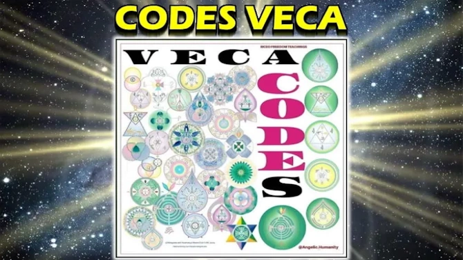 Illustration des Codes Veca pour l'éveil spirituel et la guérison énergétique.